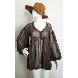 $125 NWT Small Sheer Tunic Mini Topd Dress